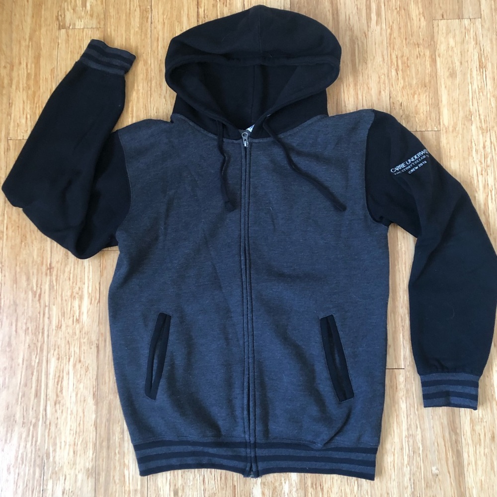 Gray/Black Zip-up Hoodie CU Crew - M